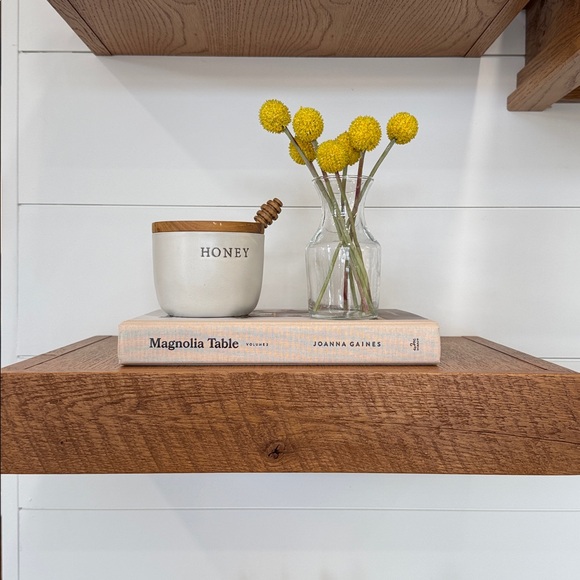 NWT Hearth & Hand Cream Honey Pot with Wooden Lid - Picture 2 of 3